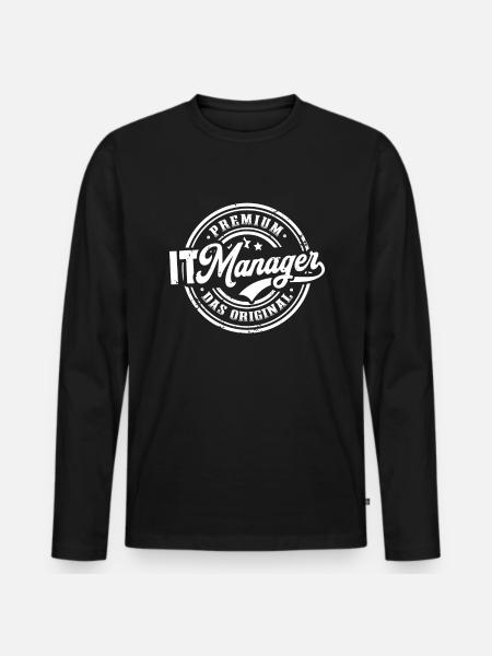 IT Manager Original - Männer Premium Bio Langarmshirt - Schwarz