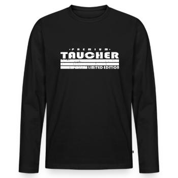Taucher Limited Edition Tauchsport Tauchen - Männer Premium Bio Langarmshirt - Schwarz - Vorne - Nico (187cm)