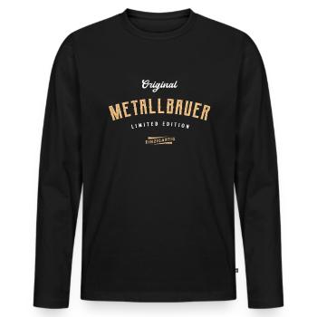 Metallbauer Limited Edition Lustiges Metallbau - Männer Premium Bio Langarmshirt - Schwarz - Vorne - Nico (187cm)