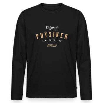 Physiker Limited Edition Lustiges Physik - Männer Premium Bio Langarmshirt - Schwarz - Vorne - Nico (187cm)
