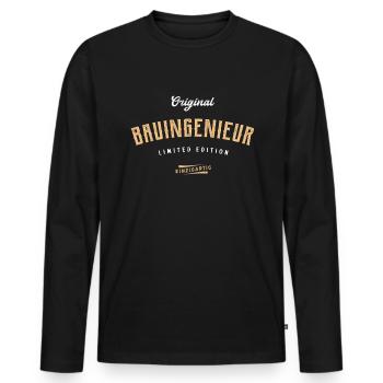 Bauingenieur Limited Edition - Männer Premium Bio Langarmshirt - Schwarz - Vorne - Nico (187cm)
