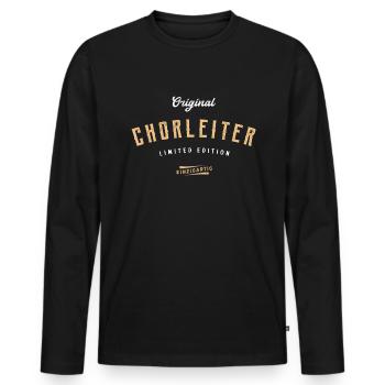 Chorleiter Limited Edition Orchester Chor - Männer Premium Bio Langarmshirt - Schwarz - Vorne - Nico (187cm)
