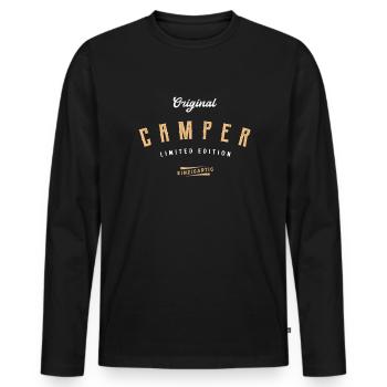Camper Limited Edition Wohnwagen Lustiges Camping - Männer Premium Bio Langarmshirt - Schwarz - Vorne - Nico (187cm)