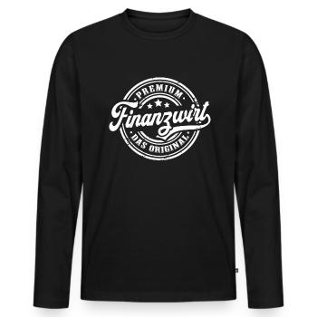 Finanzwirt Original Lustiges Finanzwirten - Männer Premium Bio Langarmshirt - Schwarz - Vorne - Nico (187cm)