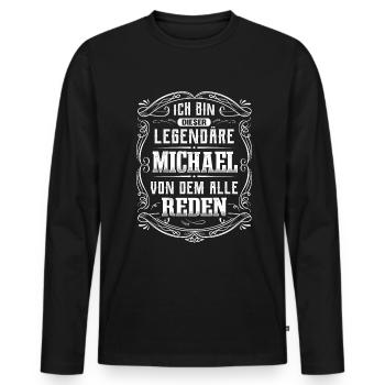 Ich bin dieser legendäre Michael - Männer Premium Bio Langarmshirt - Schwarz - Vorne - Nico (187cm)