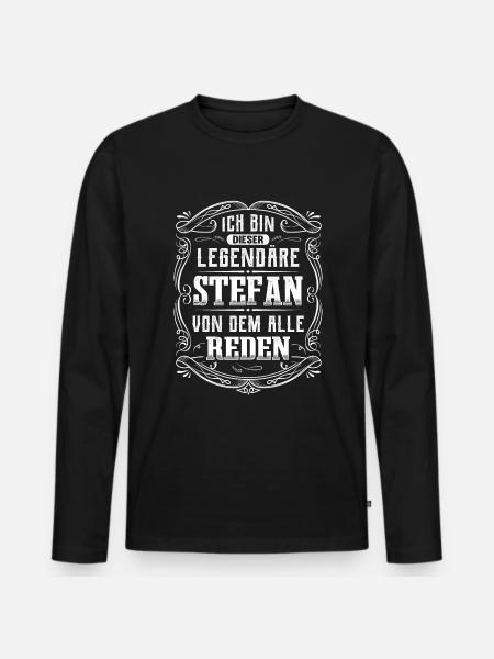 Ich bin dieser legendäre Stefan - Männer Premium Bio Langarmshirt - Schwarz
