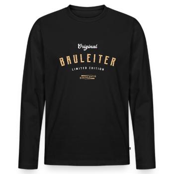 Bauleiter Limited Edition Lustiges Bauleitung - Männer Premium Bio Langarmshirt - Schwarz - Vorne - Nico (187cm)