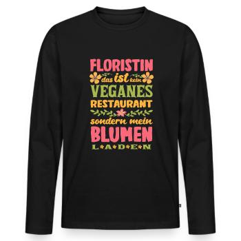 Floristin Blumenladen Garten Lustiges Gärtnerin - Männer Premium Bio Langarmshirt - Schwarz - Vorne - Nico (187cm)