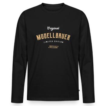 Modellbauer Limited Edition Lustiges Modellbau - Männer Premium Bio Langarmshirt - Schwarz - Vorne - Nico (187cm)