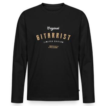 Gitarrist Limited Edition Gitarre Lustiges Gitarre - Männer Premium Bio Langarmshirt - Schwarz - Vorne - Nico (187cm)