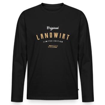 Landwirt Limited Edition Bauernhof Lustiges Bauer - Männer Premium Bio Langarmshirt - Schwarz - Vorne - Nico (187cm)