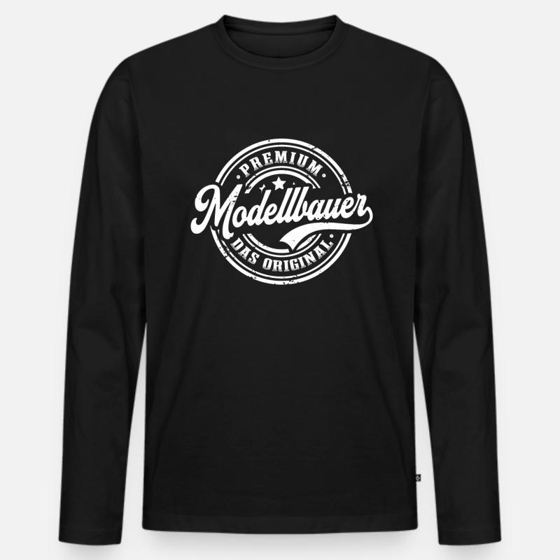 Modellbauer Original Lustiges Modellbau - Männer Premium Bio Langarmshirt - Schwarz