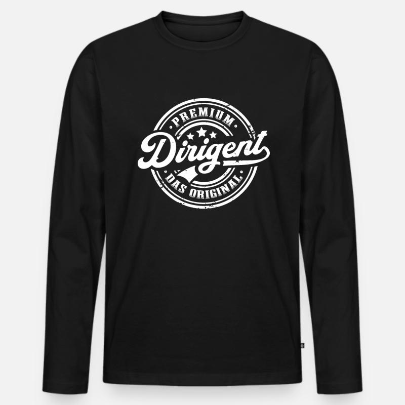 Dirigent Original Lustiges Dirigenten - Männer Premium Bio Langarmshirt - Schwarz