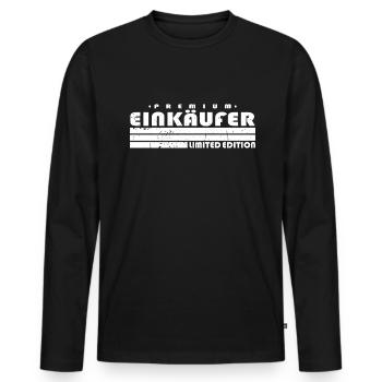 Einkäufer Limited Edition Lustiges Einkauf - Männer Premium Bio Langarmshirt - Schwarz - Vorne - Nico (187cm)