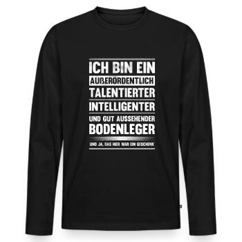 Ich bin talentierter Bodenleger - Männer Premium Bio Langarmshirt - Schwarz - Vorne - Nico (187cm)