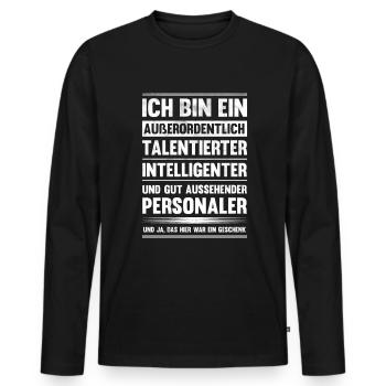 Ich bin talentierter Personaler - Männer Premium Bio Langarmshirt - Schwarz - Vorne - Nico (187cm)