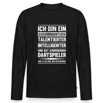 Darts Talentierter Dartspieler Lustiges Dart - Männer Premium Bio Langarmshirt - Schwarz - Vorne - Nico (187cm)