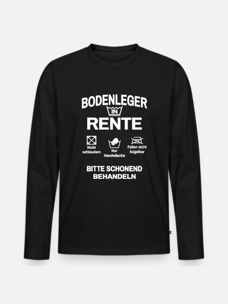 Bodenleger in Rente - Männer Premium Bio Langarmshirt - Schwarz