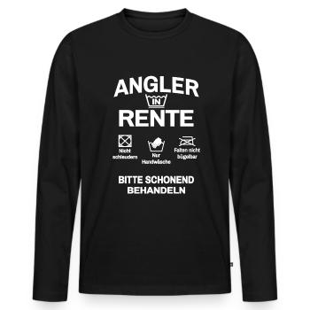 Angler in Rente Angeln Rentner - Männer Premium Bio Langarmshirt - Schwarz - Vorne - Nico (187cm)