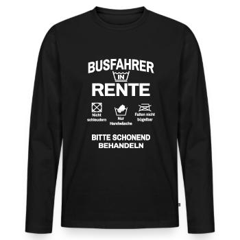 Busfahrer Rente Bus Fahrer Rentner - Männer Premium Bio Langarmshirt - Schwarz - Vorne - Nico (187cm)