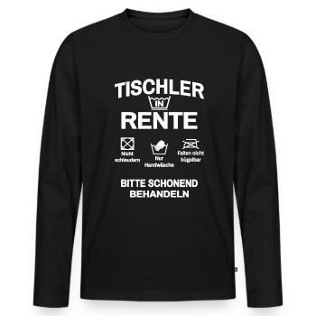 Tischler in Rente - Männer Premium Bio Langarmshirt - Schwarz - Vorne - Nico (187cm)