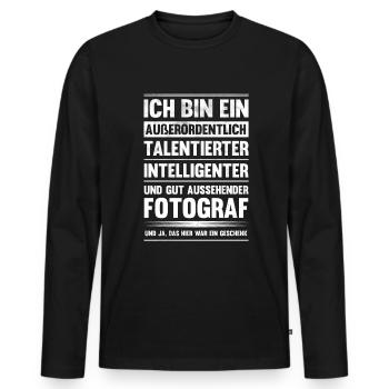Talentierter Fotograf Kamera Lustiges Fotografie - Männer Premium Bio Langarmshirt - Schwarz - Vorne - Nico (187cm)