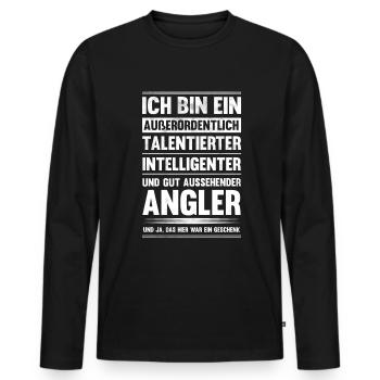 Angler Humor Angelrute Angeln Lustiges Fischer - Männer Premium Bio Langarmshirt - Schwarz - Vorne - Nico (187cm)