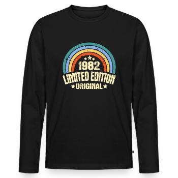 40ème anniversaire 1982 vintage rétro 40 ans - T-shirt manches longues Premium bio Homme - noir - Devant - Nico (187cm)