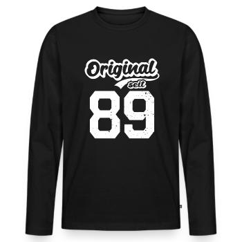 33. Geburtstag Original seit 1989 33 Jahre - Männer Premium Bio Langarmshirt - Schwarz - Vorne - Nico (187cm)