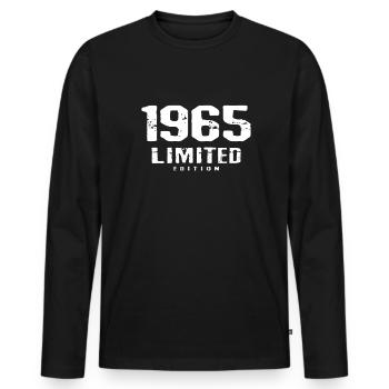 57e anniversaire Édition limitée 1965 57 ans - T-shirt manches longues Premium bio Homme - noir - Devant - Nico (187cm)