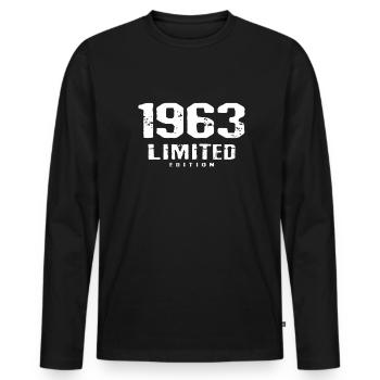 59e anniversaire Édition limitée 1963 59 ans - T-shirt manches longues Premium bio Homme - noir - Devant - Nico (187cm)