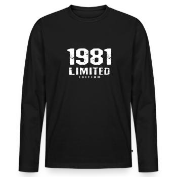 41e anniversaire Édition limitée 1981 41 ans - T-shirt manches longues Premium bio Homme - noir - Devant - Nico (187cm)