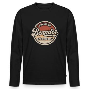 Beamter Original Beamtin Beamte - Männer Premium Bio Langarmshirt - Schwarz - Vorne - Nico (187cm)