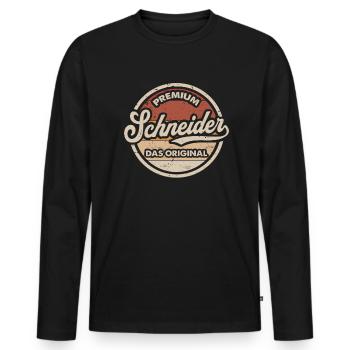 Schneider Original Schneiderin Nähen Schneider - Männer Premium Bio Langarmshirt - Schwarz - Vorne - Nico (187cm)