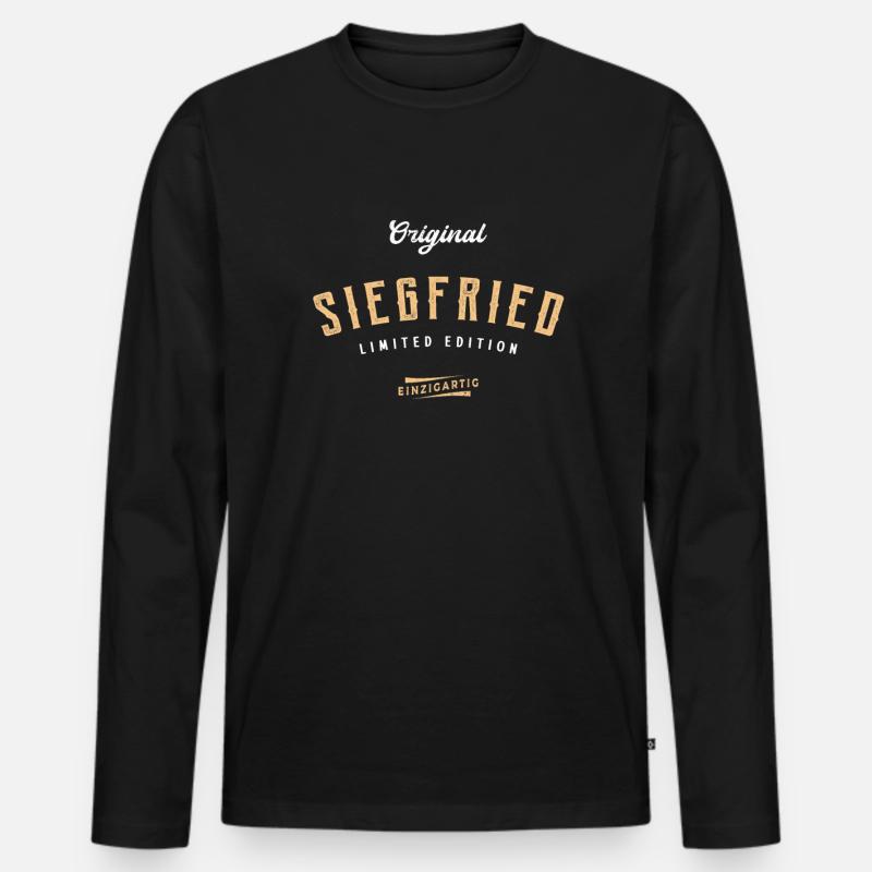 Siegfried Limited Edition - Männer Premium Bio Langarmshirt - Schwarz