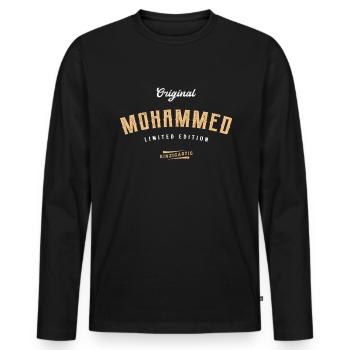 Mohammed Limited Edition - Männer Premium Bio Langarmshirt - Schwarz - Vorne - Nico (187cm)