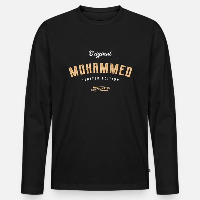 Mohammed Limited Edition - Männer Premium Bio Langarmshirt - Schwarz