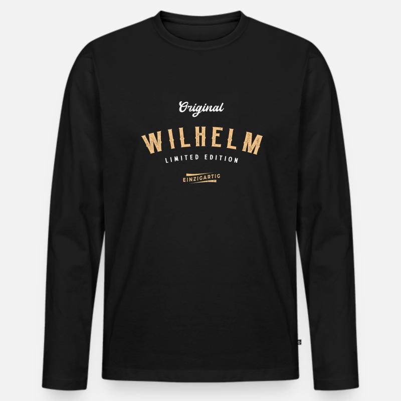 Wilhelm Limited Edition - Männer Premium Bio Langarmshirt - Schwarz