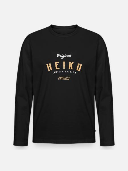 Heiko Limited Edition - Männer Premium Bio Langarmshirt - Schwarz