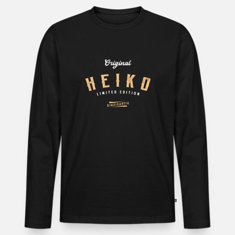 Heiko Limited Edition - Männer Premium Bio Langarmshirt - Schwarz