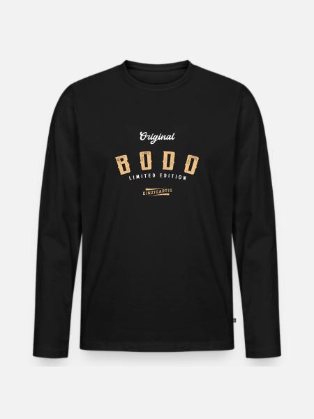 Bodo Limited Edition - Männer Premium Bio Langarmshirt - Schwarz