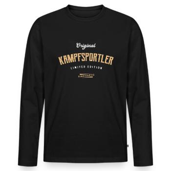 Kampfsportler Limited Edition Kampfsport - Männer Premium Bio Langarmshirt - Schwarz - Vorne - Nico (187cm)