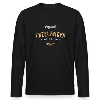 Freelancer Limited Edition Freelancing - Männer Premium Bio Langarmshirt - Schwarz - Vorne - Nico (187cm)