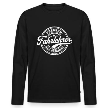 Fahrlehrer das Original - Männer Premium Bio Langarmshirt - Schwarz - Vorne - Nico (187cm)