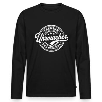 Uhrmacher Original Lustiges Uhrmacher - Männer Premium Bio Langarmshirt - Schwarz - Vorne - Nico (187cm)