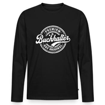 Buchhalter Original Lustiges Buchhaltung - Männer Premium Bio Langarmshirt - Schwarz - Vorne - Nico (187cm)