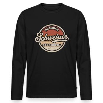 Schweißer Original Metallbauer Schweißen - Männer Premium Bio Langarmshirt - Schwarz - Vorne - Nico (187cm)