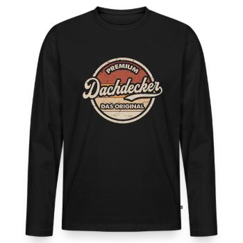 Dachdecker Original Vintage Dachdecken - Männer Premium Bio Langarmshirt - Schwarz - Vorne - Nico (187cm)