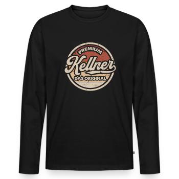 Kellner das Original Lustiges Kellner - Männer Premium Bio Langarmshirt - Schwarz - Vorne - Nico (187cm)