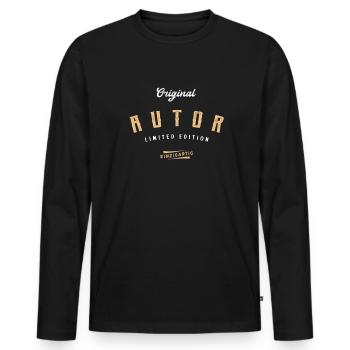 Autor Limited Edition Autoren - Männer Premium Bio Langarmshirt - Schwarz - Vorne - Nico (187cm)